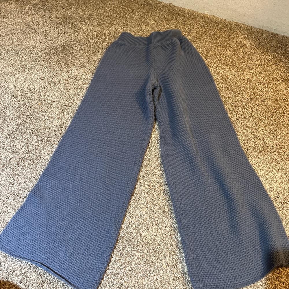 Kids Blue Waffle Knit Pants